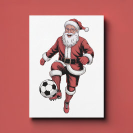 Tarjeta de Navidad de Fútbol Soccer de Santa Casad