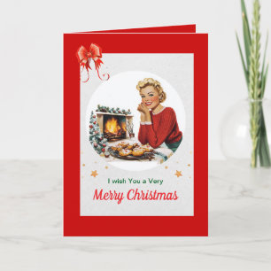 Tarjeta de Navidad de galletas Vintage
