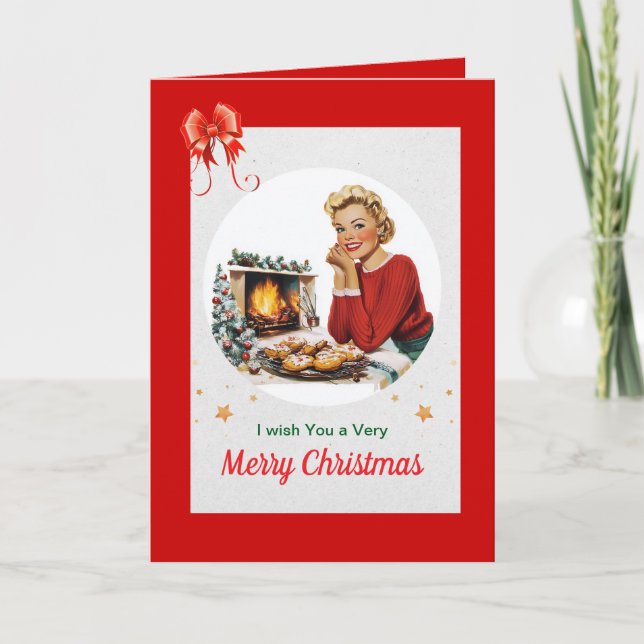 Tarjeta de Navidad de galletas Vintage (Anverso)