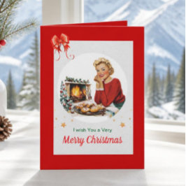 Tarjeta de Navidad de galletas Vintage