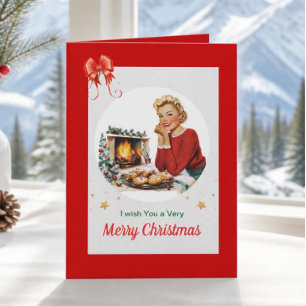 Tarjeta de Navidad de galletas Vintage