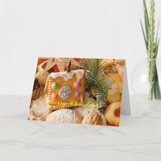 Tarjeta de Navidad de Galletas y Dulces (Anverso)