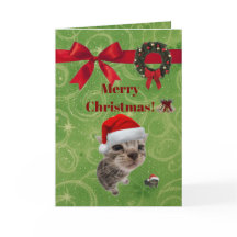 tarjeta de Navidad de gatito divertido