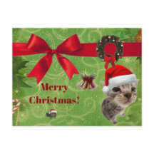 tarjeta de Navidad de gatito divertido