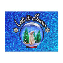 TARJETA DE NAVIDAD DE GATO DE NIEVE Gracias/Saludo