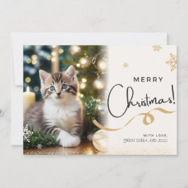 Tarjeta de Navidad de gato doméstico