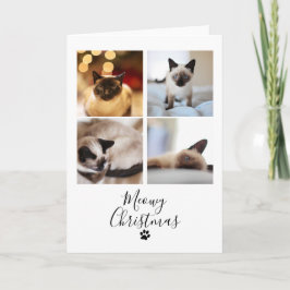 Tarjeta de Navidad de gato mascota Meowy Navidad