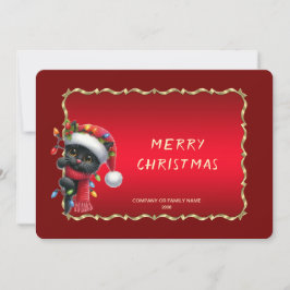 Tarjeta de Navidad de Gato Negro