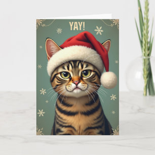 Tarjeta de Navidad de Gato Ojo Dorado