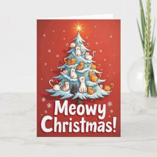 Tarjeta de Navidad de Gatos Meowy