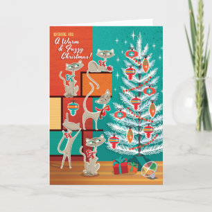 Tarjeta de Navidad de Gatos Modernos