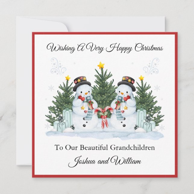 Tarjeta de Navidad de Gemelos Varones Primer Segun (Anverso)