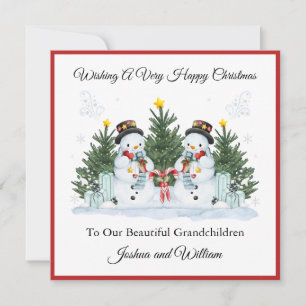 Tarjeta de Navidad de Gemelos Varones Primer Segun