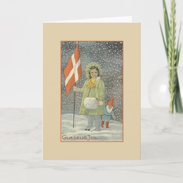 Tarjeta de Navidad de Glædelig julio del danés del (Anverso)