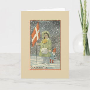 Tarjeta de Navidad de Glædelig julio del danés del