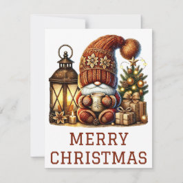 Tarjeta de Navidad de Gnomo Adorable