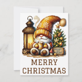 Tarjeta de Navidad de Gnomo Adorable