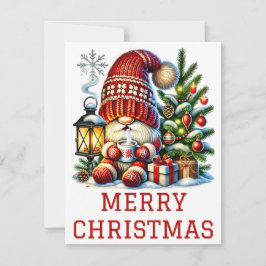 Tarjeta de Navidad de Gnomo Adorable