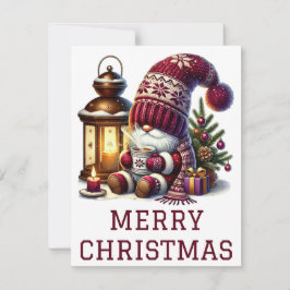 Tarjeta de Navidad de Gnomo Adorable