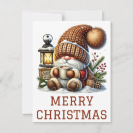Tarjeta de Navidad de Gnomo Adorable