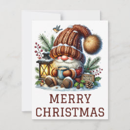 Tarjeta de Navidad de Gnomo Adorable