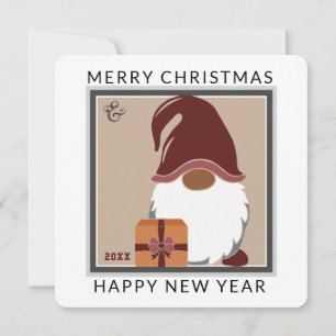 Tarjeta de Navidad de Gnomo de Navidad lindo en Co