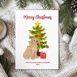Tarjeta de Navidad de Goldendoodle