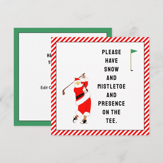 Tarjeta de Navidad de Golf Creativa (Anverso / Reverso)
