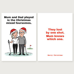 Tarjeta de Navidad de Golf: Mamá Sabe Cuál