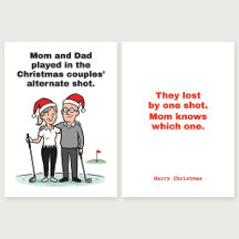 Tarjeta de Navidad de Golf: Mamá Sabe Cuál