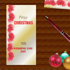 Tarjeta de navidad de gradiente dorado de las flor