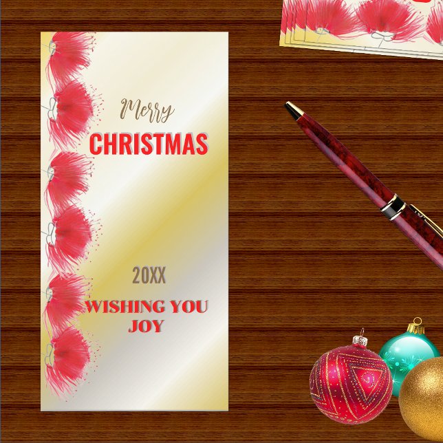 Tarjeta de navidad de gradiente dorado de las flor (Subido por el creador)