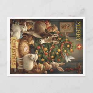 Tarjeta de Navidad de granja de animales