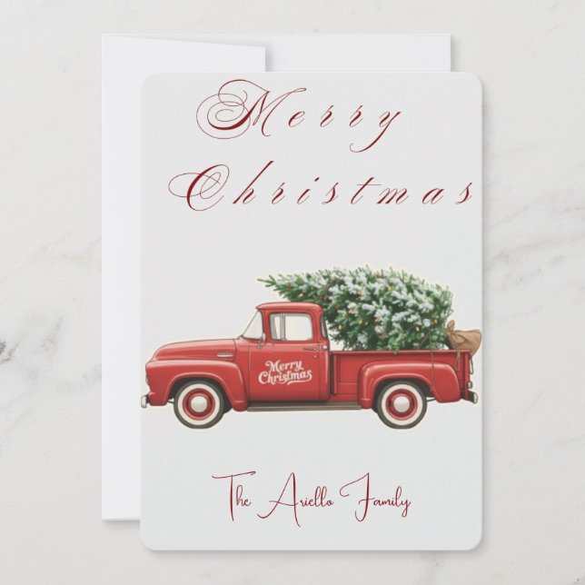Tarjeta de Navidad de granja de árboles de Navidad (Anverso)