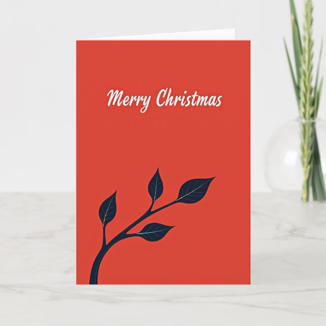 Tarjeta de Navidad de guión rojo (Anverso)
