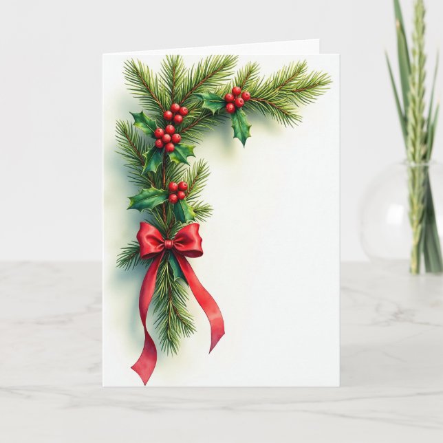 Tarjeta de Navidad de guirnalda (Anverso)
