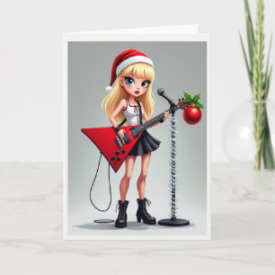 Tarjeta de Navidad de Guitarra con Estilo