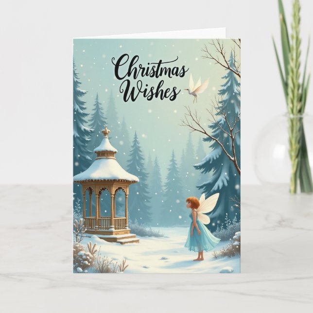 Tarjeta de Navidad de Hada de Invierno (Anverso)
