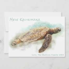 TARJETA DE NAVIDAD DE HAWAII | Tortuga marina hawa
