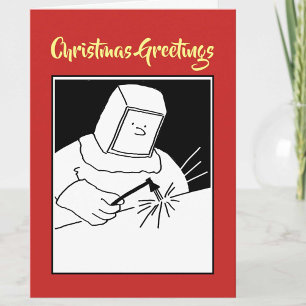 Tarjeta de Navidad de herrero o soldador