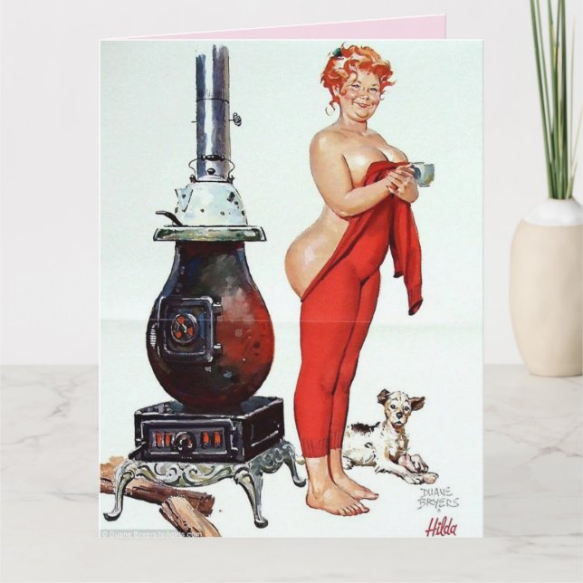 TARJETA DE NAVIDAD DE HILDA CON CULITO DESNUDO CUR (Anverso)