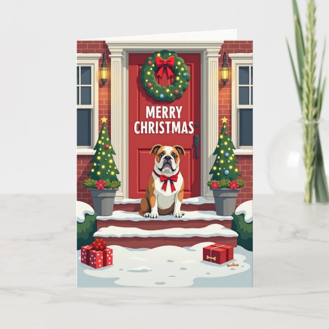 Tarjeta de Navidad de Hogar de Perro Dulce (Anverso)