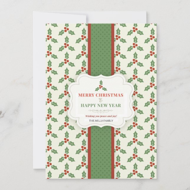 Tarjeta de Navidad de Holly (Anverso)