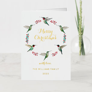 Tarjeta de Navidad de Holograma Dorado Personaliza