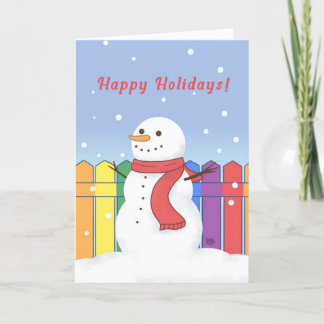 Tarjeta de Navidad de hombre de nieve LGBTQ