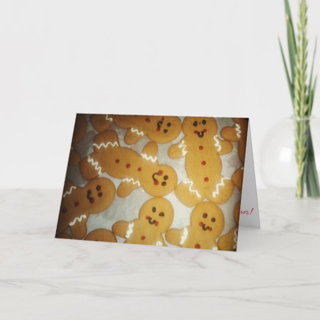 Tarjeta de Navidad de "Hombres de Pan de Jengibre" (Anverso)
