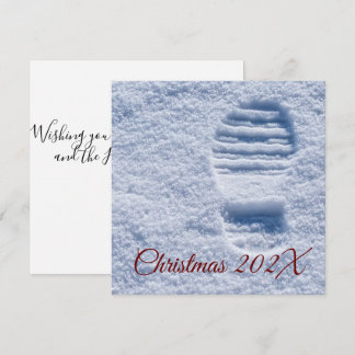 Tarjeta de Navidad de Huella de Santa Personalizad