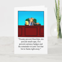 Tarjeta de Navidad de humor financiero divertido