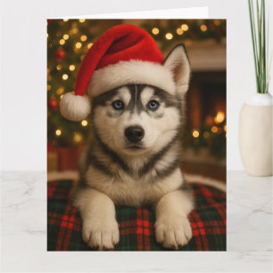 Tarjeta de Navidad de Husky
