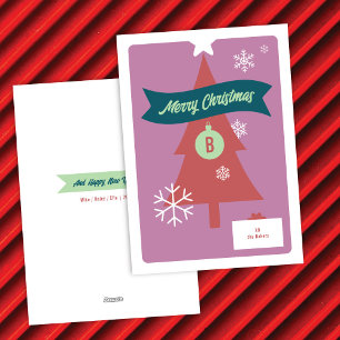 Tarjeta de Navidad de Iconos de Navidad Monogramad